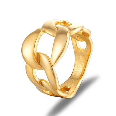 New Design Stainless Steel Chain Ring For Woman Fashion Kore
