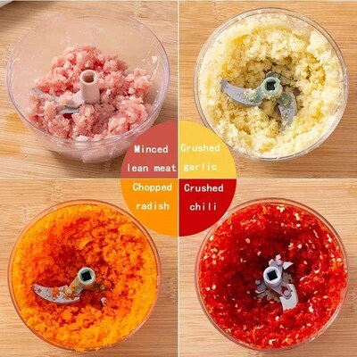 500/900ML Garlic Chopper Manual Rotate Vegetable Cutter Chop