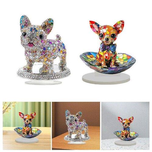 Decorative Desk Figure of Dog in Acrylic, 2D Flat Ornament