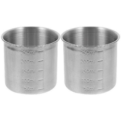 2 Pcs Stainless Steel Measuring Cup Cups Container for Rice
