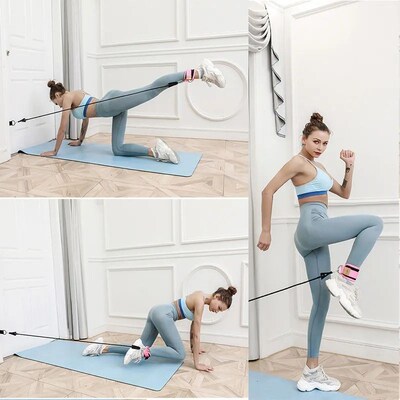 Fitness Ankle Straps Adjustable D-Ring Foot Support Cuffs Gy