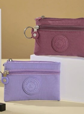 Womens Mini Square Canvas Coin Purse Handbag Card Package C