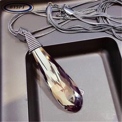 Women Pendant Necklaces Drop Long Paragraph Sweater Chain  D