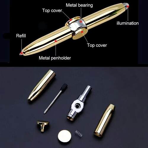 Led Fingertip Spinning Pen Fidget Anxiety Decompression Gyro