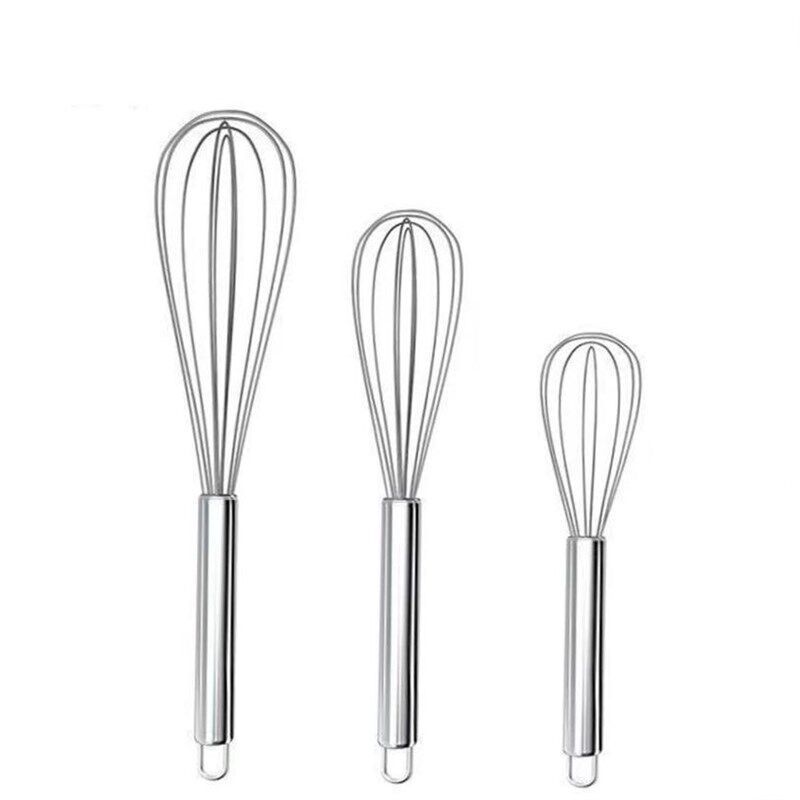 Egg Whisk Stainless Steel Kitchen Wire Balloon Milk Beater - 实物图