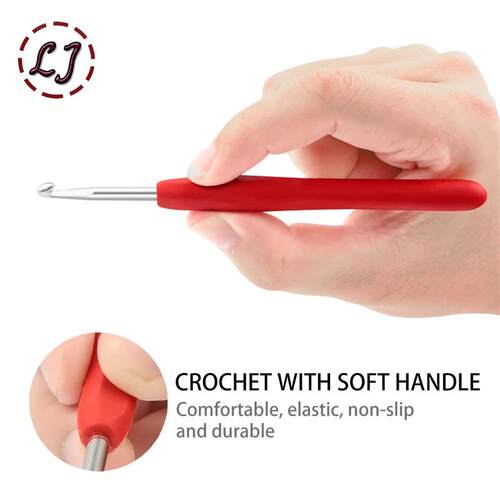 Silicone Soft Handle Crochet Knitting Needles Set Colorful S