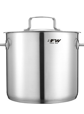 BFW家用大汤锅汤煲汤桶米桶米缸加深加厚玻璃盖钢盖30钢2228CM