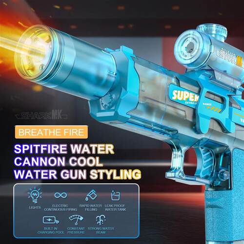 New Electric Water Gun With light Sprays Flame Effect Contin