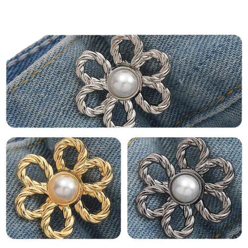 Six-petal flower waist cinch buckle, petal-to-petal snap, fl