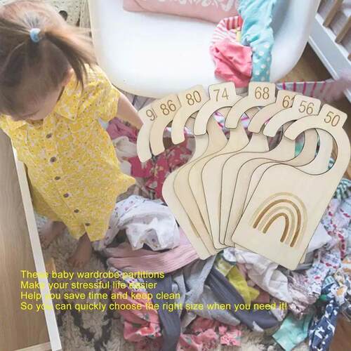 8Pcs Baby Closet Size Dividers Clothes Size Hanger Organizer