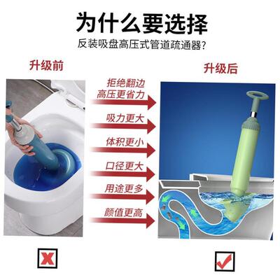 Dredge Plug Air Pump Pipe Plunger Toilet Drain Cleaner 1