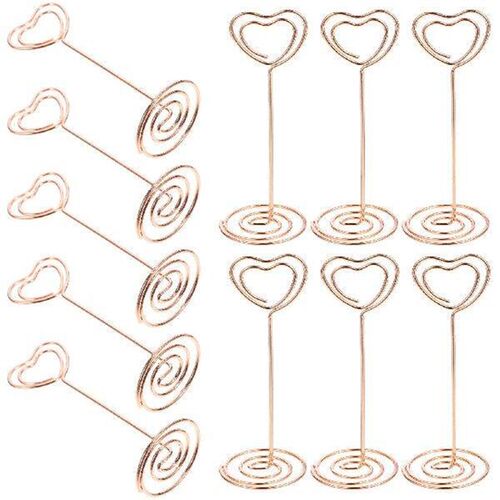 24PCS Heart Shape Photo Holder Stands Photo Clip Base Paper
