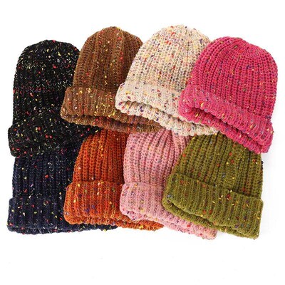 Trendy Mixed Color Slouchy Beanie Classic Coldproof Warm Sku