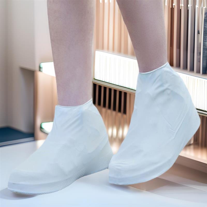 Waterproof Shoe Covers Latex Rain Boots for Men and Women, A图片