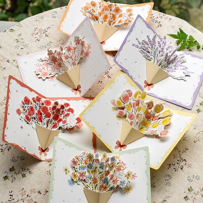 3D bouquet greeting card Thanksgiving card