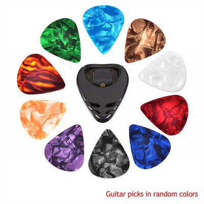 10Pcs Guitar Picks & Guitar Pick Holder Set for Acoustic Gui