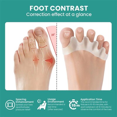 1 Pair Silicone Toe Separator Bunion Corrector Hammer Toe Co