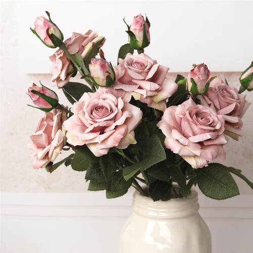 NEW beautiful big rose branch artificial silk flowers home w