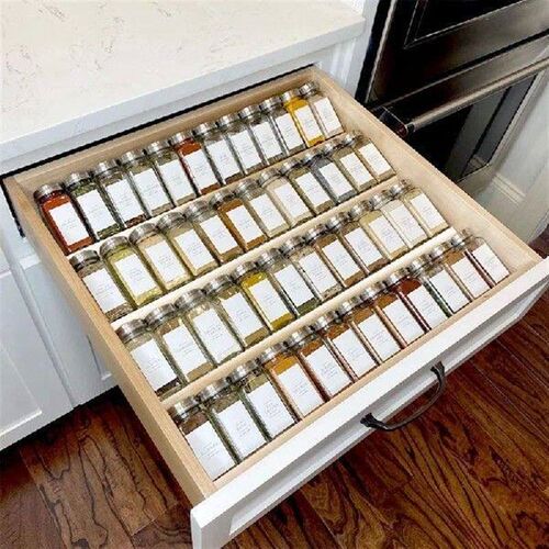 Clear Acrylic Spice Drawer Organizer,Seasoning Jars Drawers