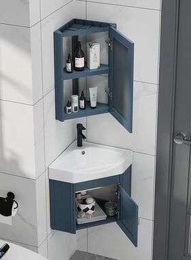 Small Apartment triang0e Wash Basin Cabinet Combination Bath
