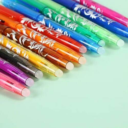 0.5mm Erasable Gel Pen Kawaii Colored Pens with Rubber for S