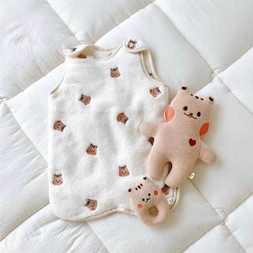 Cartoon Baby Sleeping Bag Thick Baby Blanket Soft Anti-kick
