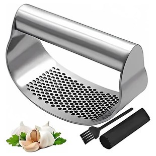 Upgraded Stainless Steel Garlic Press Squeezer Manual Garlic