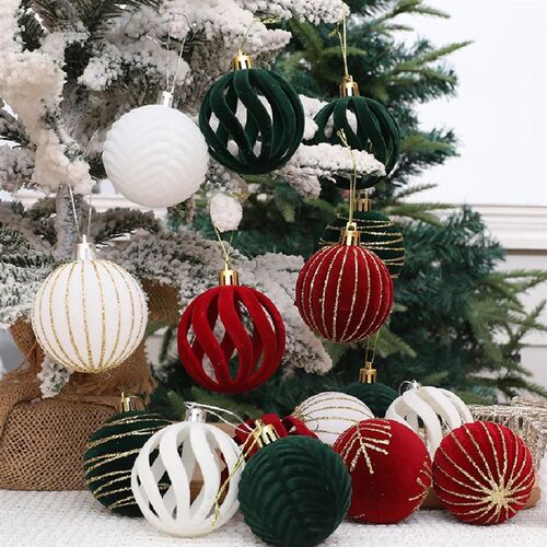 Shatterproof Christmas Tree Hanging Balls Elf Red Green