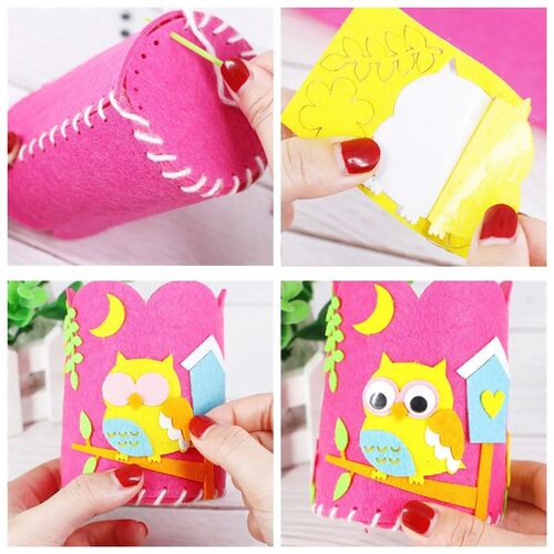 4PCS Kids DIY Craft Pencil Holder Educational Toys For Child