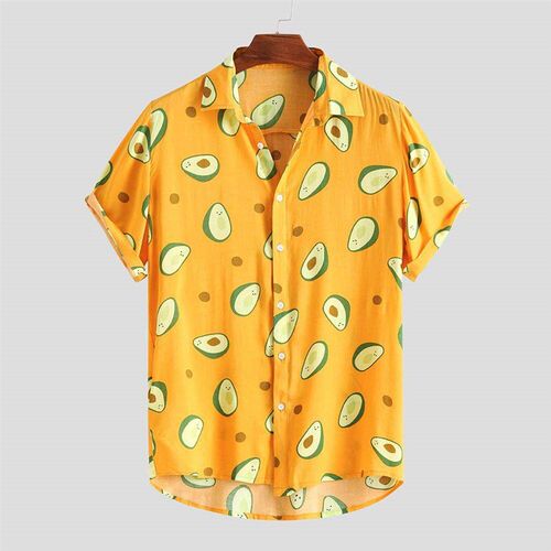 Fluorescent Color Men Shirt Summer High Quality Breathable H