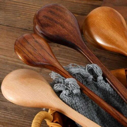 Korean Long Wooden Spoons Natural Coffee Stirring Rod Tea De