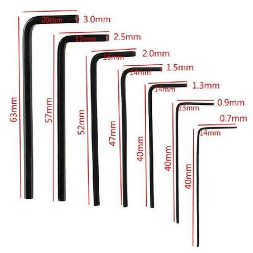 New 7Pcs 0.7mm-3mm Mini Hexagon Allen for Key Set Wrench