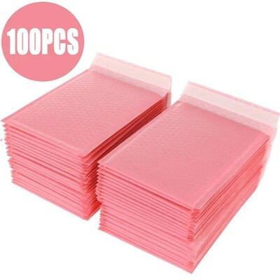 100pcs Bubble Mailers Pink Poly Bubble Mailer Self Seal Padd