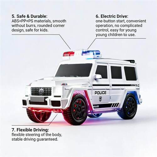 DOWMOO Electric Stunt Opening Police Car Toy - A Fun and Rea