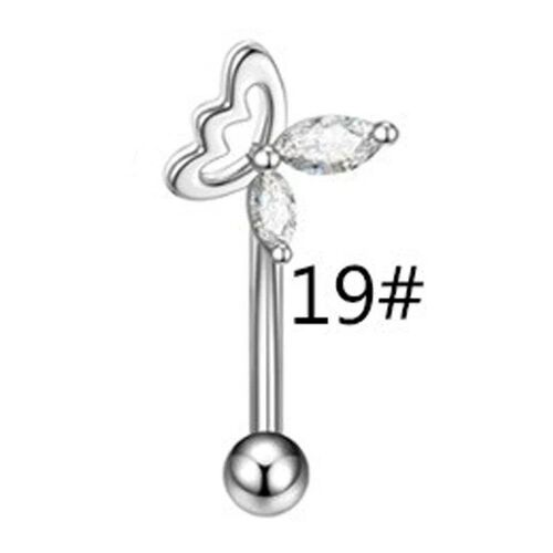 Stainless steel curved rod eyebrow nail with unique shape