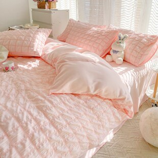Bubble Gauze Bedding Set for Girls Dormitory Use in Autumn W