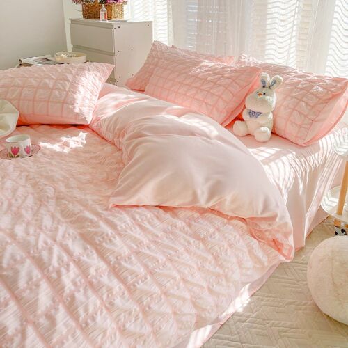 Bubble Gauze Bedding Set for Girls Dormitory Use in Autumn W