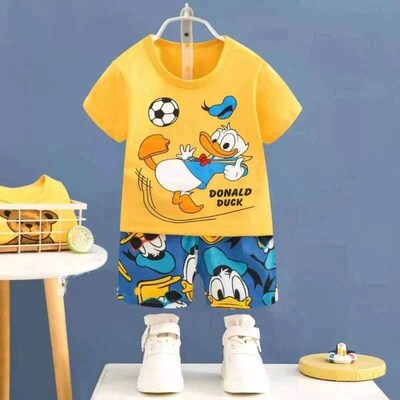 1-4year  Donald Duck Tshirt +Shorts boys clothes set Childre