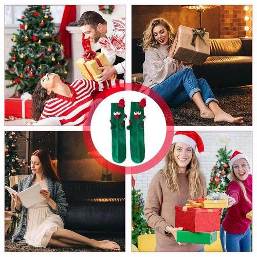 Cute Magnet Socks Elastic Soft Cartoon Hand Socks Holiday Gi