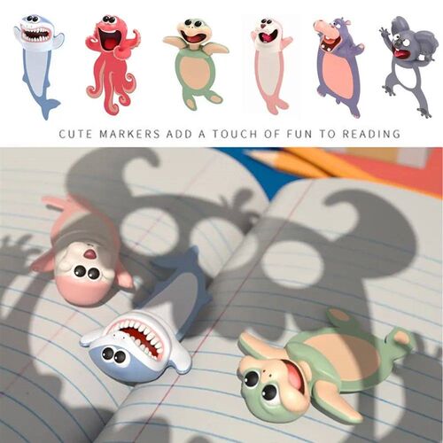 Creative Stationery Bookmarks 3D Stereo Cartoon Marker Anima