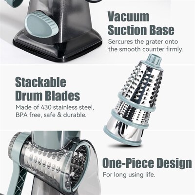 Rotary Cheese Grater Vegetable Cheese Shredder Slicer