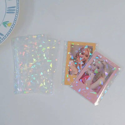 50pcs/lot Transparent Laser Fragment Self-adhesive Bag Plast