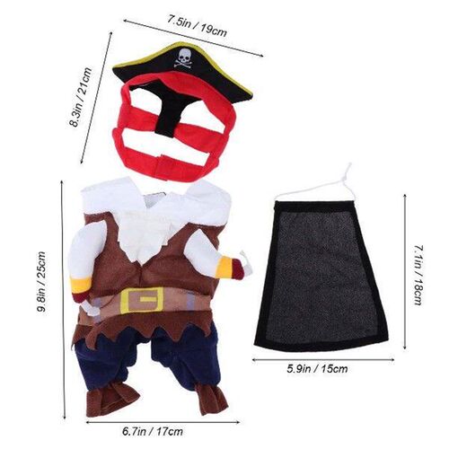 Pet Dress Pirate Suit Costume Festival Apparel Photo Prop