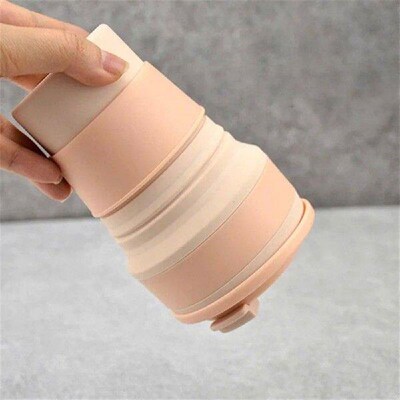 350/500mL Silicone Collapsible Coffee Cup With Straw