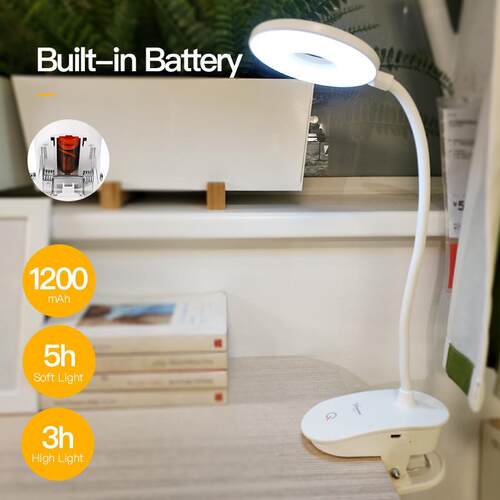 Clip LED Desk Lamp Reading Lamp Study Light Rechargeable