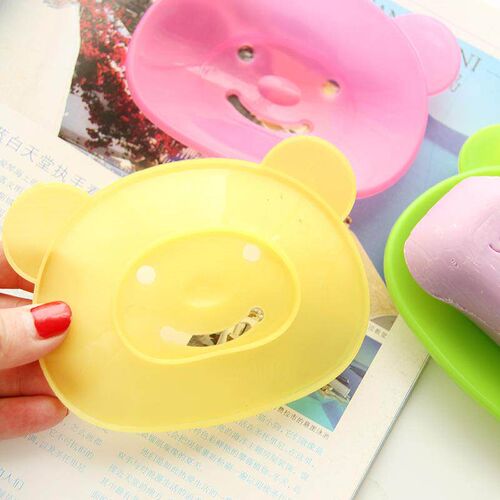 Cute Cartoon Bear Shaped Soap Dish Creative Soap Holder Drai