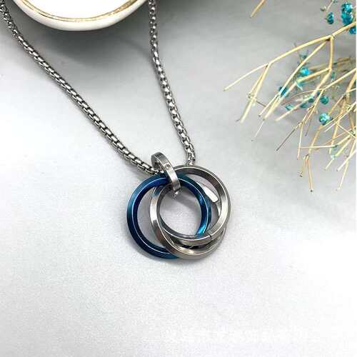 Fashion Three Ring Titanium Steel Pendant Interlocking Hip H