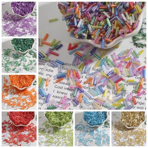 2*7mm Colorful glass beads - DIY handmade beading accessorie