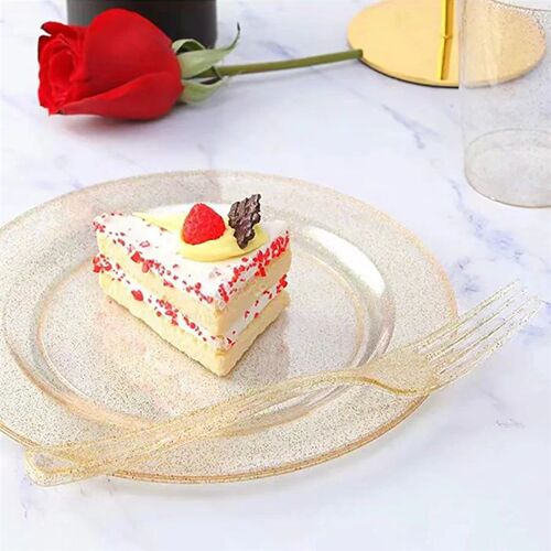 25 pcs disposable high quality clear plastic plates, perfect
