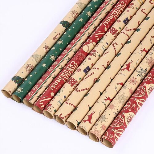 10Pcs 70x50cm Christmas wrapping paper Decoration Gift Wrap